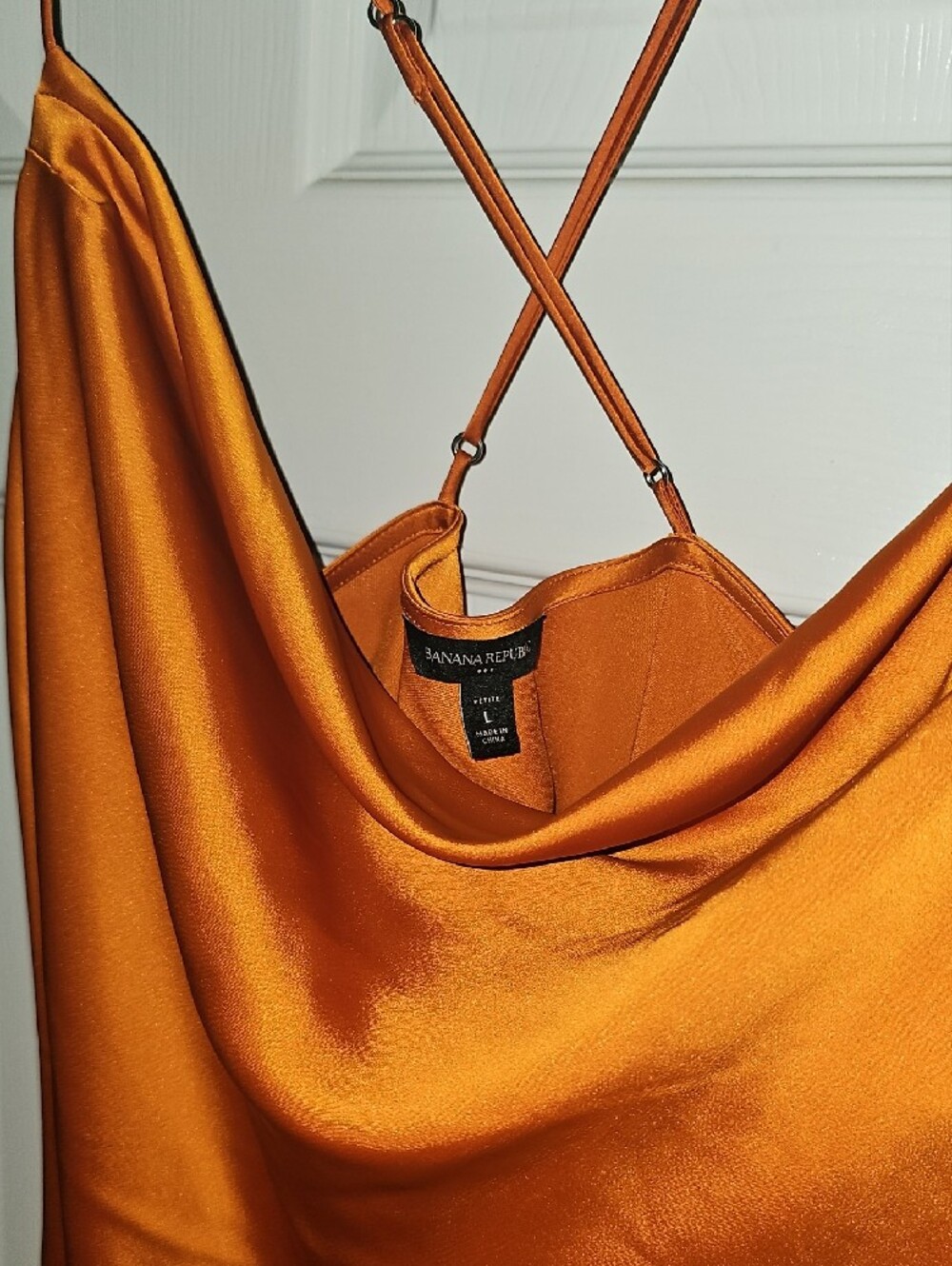 Banana Republic Orange Satin Cowl Maxi Dress - Picture 2 of 3